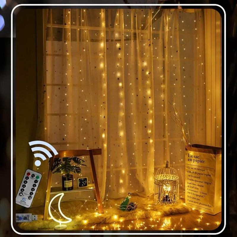 300 LED Curtain String Fairy Light Christmas Light by salelink.co.nz