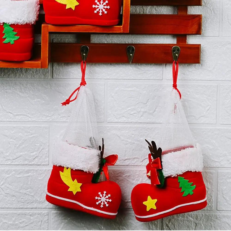 2pcs Christmas Decorations Children Gifts Candy Boots Gift Box by salelink.co.nz