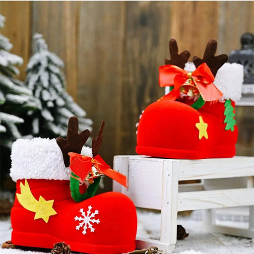 2pcs Christmas Decorations Children Gifts Candy Boots Gift Box by salelink.co.nz