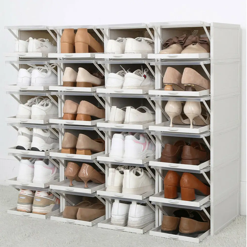 3X Push-pull Shoes Box Rack Foldable Shoe Organizer by salelink.co.nz