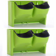 2 x 2-Pocket Vertical Wall Planter Hanging Flower Plant Garden Box Pot by salelink.co.nz