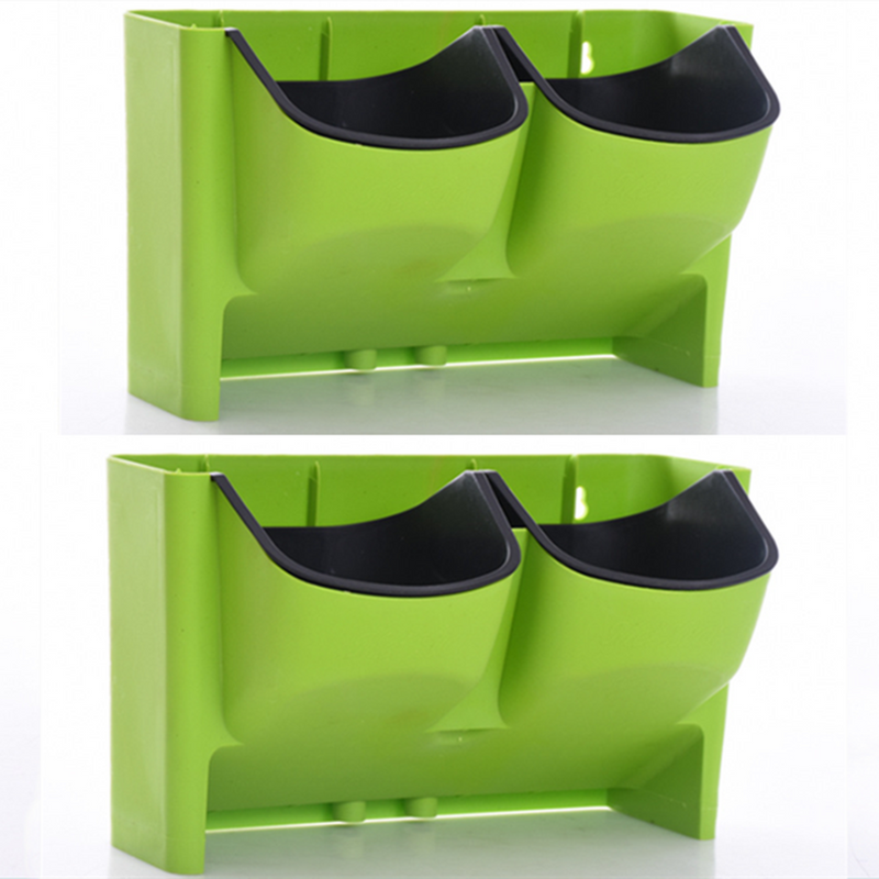 2 x 2-Pocket Vertical Wall Planter Hanging Flower Plant Garden Box Pot by salelink.co.nz