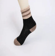 Thickened Warm Terry Wool Socks for Women - Brushed Striped Cozy Winter Socks by Mead's Supply & Equipment Outfitters limited