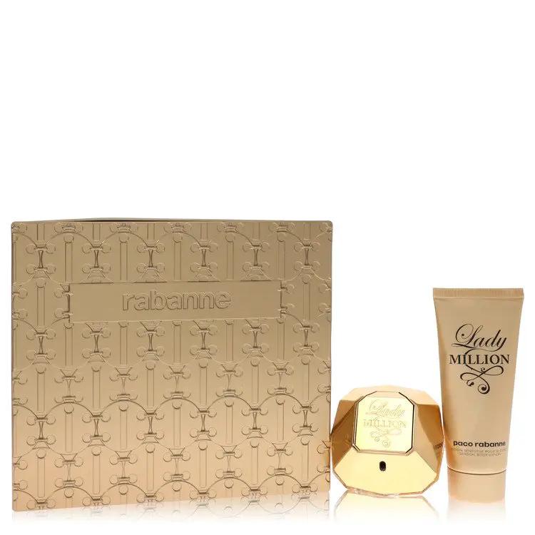 Lady Million Gift Set - 2.7 oz Eau De Parfum Spray + 3.4 oz Body Lotion by Paco Rabanne -- by Brands HD