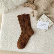 Thick Diamond-Shaped Wool Mid-Thigh Socks for Fall/Winter - Warm Cozy Leg Warmers by Mead's Supply & Equipment Outfitters limited