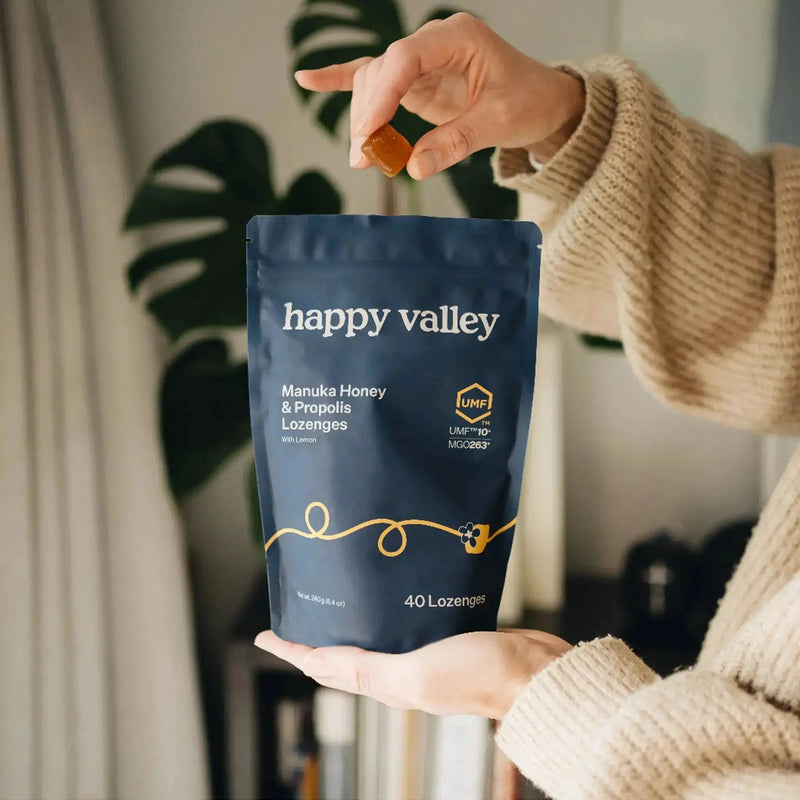 UMF 10+ Manuka Honey & Propolis Lemon Lozenges by Happy Valley Honey