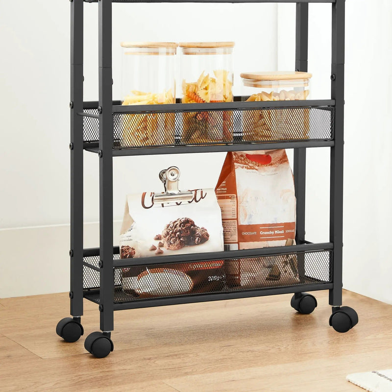 VASAGLE 3 Tiers Utility Rolling Cart Kitchen Trolley by The Shopsite