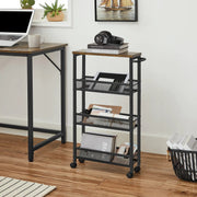 VASAGLE 3 Tiers Utility Rolling Cart Kitchen Trolley by The Shopsite