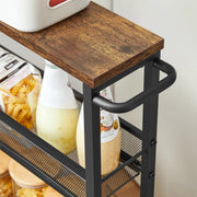 VASAGLE 3 Tiers Utility Rolling Cart Kitchen Trolley by The Shopsite