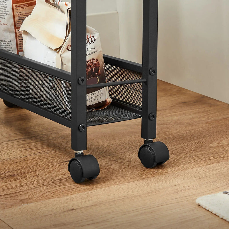 VASAGLE 3 Tiers Utility Rolling Cart Kitchen Trolley by The Shopsite