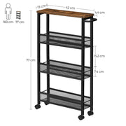 VASAGLE 3 Tiers Utility Rolling Cart Kitchen Trolley by The Shopsite