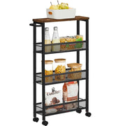 The Shopsite Home-living VASAGLE 3 Tiers Utility Rolling Cart Kitchen Trolley VASAGLE 3 Tiers Utility Rolling Cart Kitchen Trolley