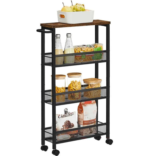 The Shopsite Home-living VASAGLE 3 Tiers Utility Rolling Cart Kitchen Trolley VASAGLE 3 Tiers Utility Rolling Cart Kitchen Trolley