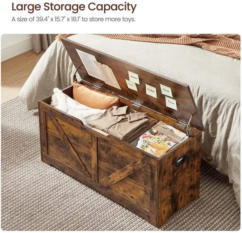 The Shopsite Home-living Vasagle Farmhouse Style Storage Bench Vasagle Farmhouse Style Storage Bench
