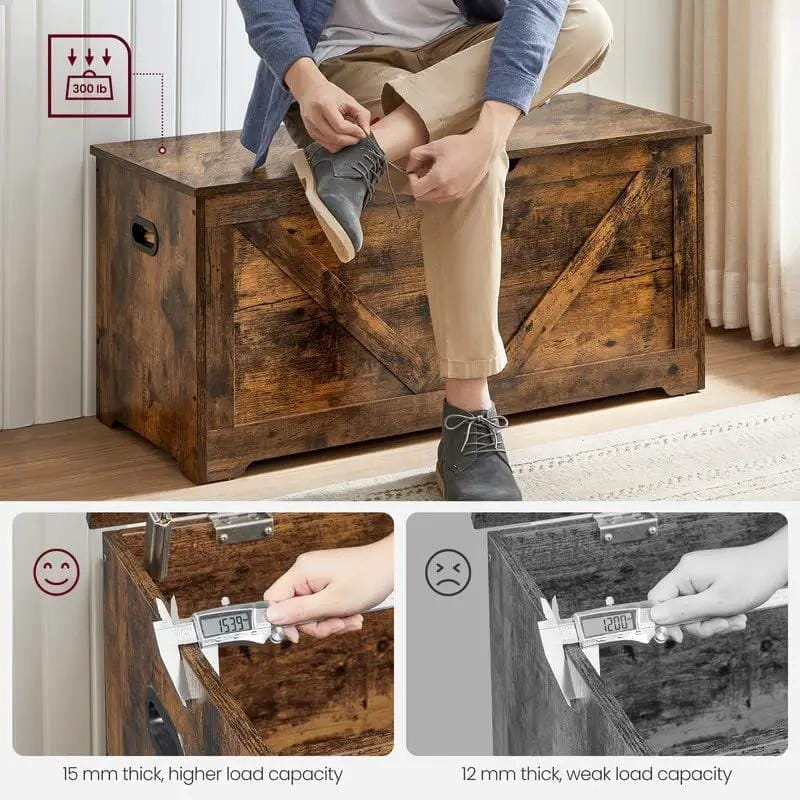 The Shopsite Home-living Vasagle Farmhouse Style Storage Bench Vasagle Farmhouse Style Storage Bench