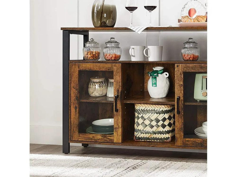 The Shopsite Home-living 100CM Buffet Cabinet with Glass Doors 100CM Buffet Cabinet with Glass Doors