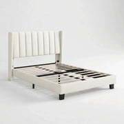 Yaheetech 135 cm W x 190 cm L Upholstered Bed Frame With Base & Wing Side 135 cm W x 190 cm L Upholstered Bed Frame With Base & Wing Side
