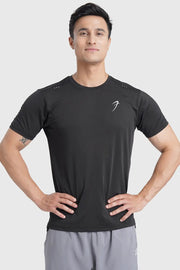 Laser Cut Running T-shirt Black by Fuaark Nz