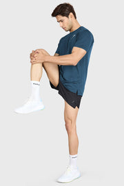 Laser Cut Running T-shirt Orion Blue by Fuaark Nz