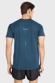 Laser Cut Running T-shirt Orion Blue by Fuaark Nz