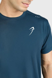 Laser Cut Running T-shirt Orion Blue by Fuaark Nz