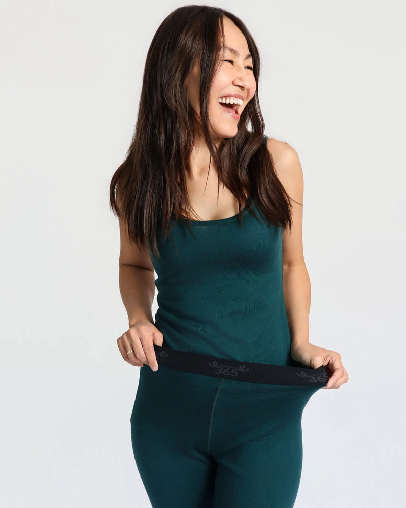 Women's Base Pant - 100% Merino Wool, Pine Green by Merino 365 NZ