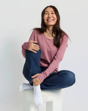 Women's Standard Long Sleeve - 100% Merino Wool, Rose by Merino 365 NZ