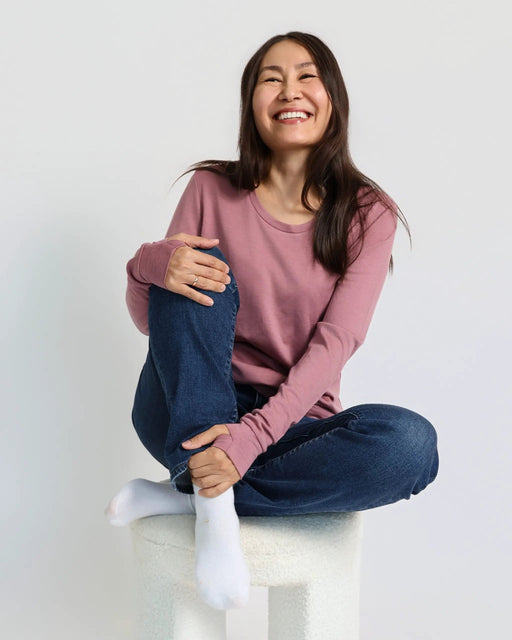 Women's Standard Long Sleeve - 100% Merino Wool, Rose by Merino 365 NZ