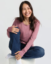 Women's Standard Long Sleeve - 100% Merino Wool, Rose by Merino 365 NZ