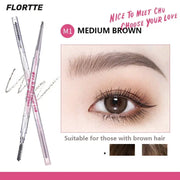 FLORTTE Nice To Meet Chu Slanted Eyebrow Pencil with Brush by Poppy Gifts