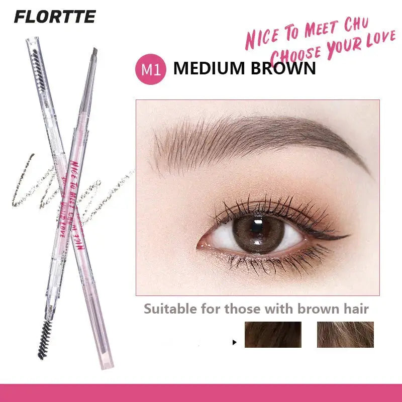 FLORTTE Nice To Meet Chu Slanted Eyebrow Pencil with Brush by Poppy Gifts