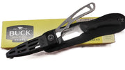 Buck 673 BuckLite 135 PakLite Combo - Box showing the knife and sheath on a yellow background.