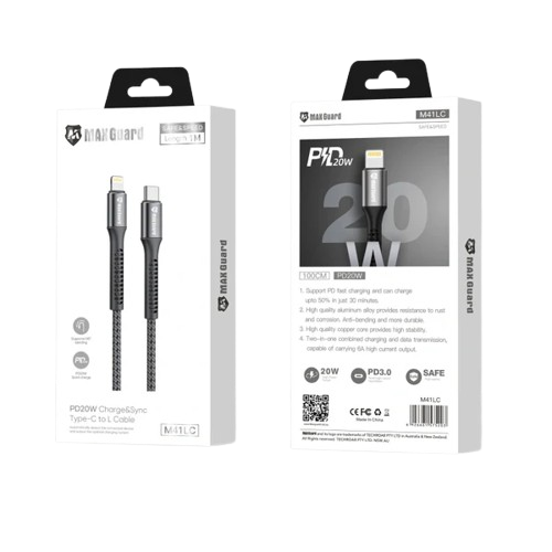 Maxguard 1m 20W Type-C to Lightning cable M41LC by 9eight5