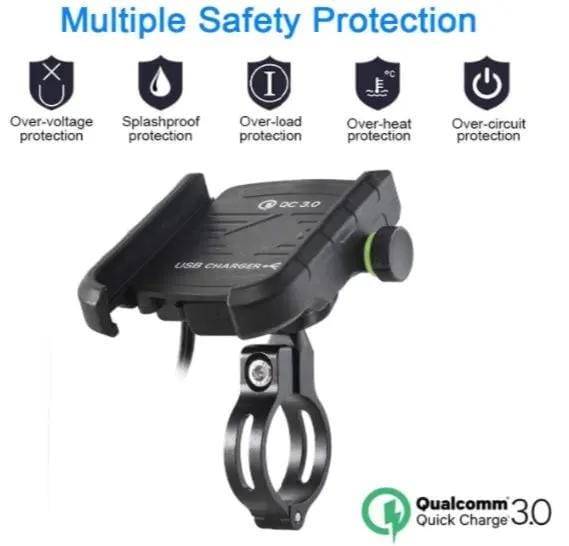 g8buynz Motorcycle Phone Mount Charger USB 3.0 Socket Handlebar/ Rear-View Mirror Motorcycle Phone Mount Charger USB 3.0 Socket Handlebar/ Rear-View Mirror