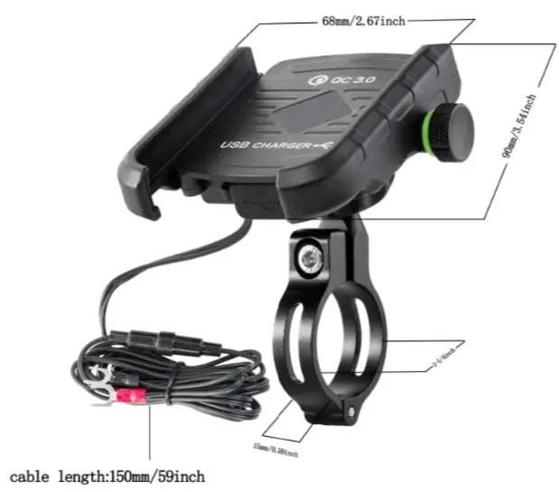 g8buynz Motorcycle Phone Mount Charger USB 3.0 Socket Handlebar/ Rear-View Mirror Motorcycle Phone Mount Charger USB 3.0 Socket Handlebar/ Rear-View Mirror
