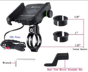 g8buynz Motorcycle Phone Mount Charger USB 3.0 Socket Handlebar/ Rear-View Mirror Motorcycle Phone Mount Charger USB 3.0 Socket Handlebar/ Rear-View Mirror