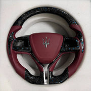 Maserati Steering Wheel (Forged Carbon Fiber+Perforated Leather) #04 by CARBONISE
