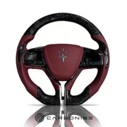 Maserati Steering Wheel (Forged Carbon Fiber+Perforated Leather) #04 by CARBONISE