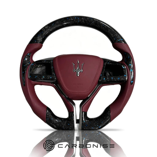 Maserati Steering Wheel (Forged Carbon Fiber+Perforated Leather) #04 by CARBONISE