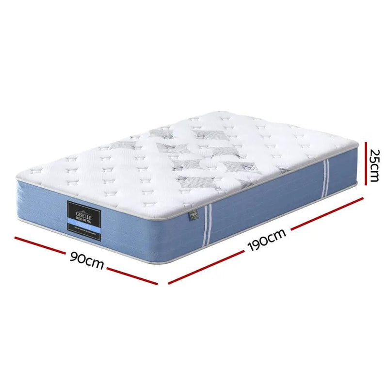 SportZone.co.nz Furniture > Mattresses > Single Mattress 25cm Giselle Mattress Single Bed Pocket Spring Mattresses 25cm Giselle Mattress Single Bed Pocket Spring Mattresses