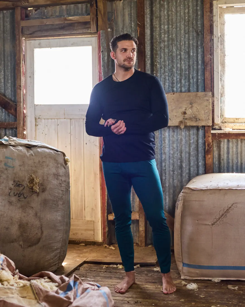 Men's Base Pant - 100% Merino Wool, Pine Green by Merino 365 NZ