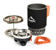 Portable Camping Coffee Maker Set - 0.9L French Press with Integrated Gas Stove System by Mead's Supply & Equipment Outfitters limited