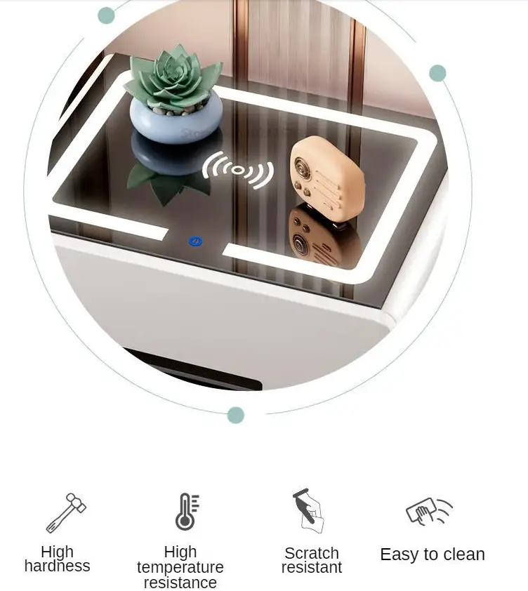 'Nicola' Smart Bedside Table with Intelligent Wireless Charging (USB-C Port DOES NOT WORK!) by sue-e furniture