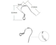 S925 Sterling Silver Earring Hook- One pair by Resin Art NZ