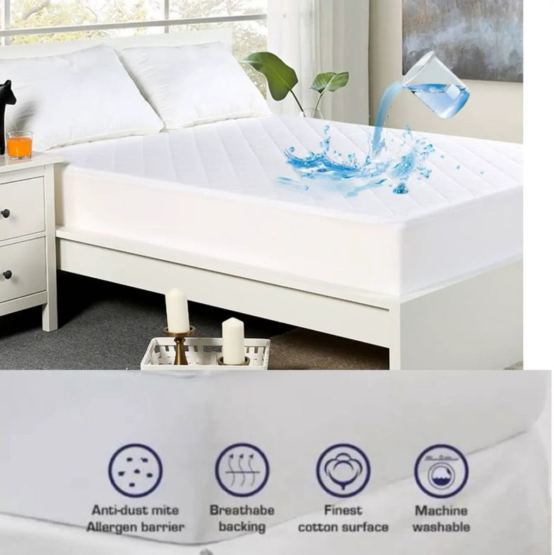 Lux Shield Cotton Waterproof Mattress Protector Single size by sue-e furniture
