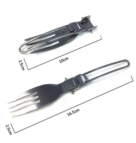 Camping Foldable Cutlery Set - Portable Stainless Steel Utensils for Outdoor Dining | Travel Tableware by Mead's Supply & Equipment Outfitters limited