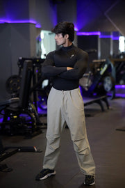 High Neck Compression Full Sleeves T-shirt Black by Fuaark Nz
