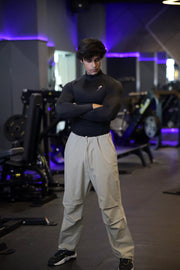 High Neck Compression Full Sleeves T-shirt Black by Fuaark Nz