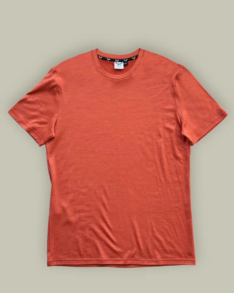 Men's Crew Short Sleeve T-shirt - 100% Merino Wool, Desert by Merino 365 NZ