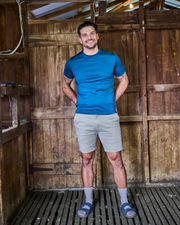 Men's Crew Short Sleeve T-shirt - 100% Merino Wool, Orion Blue by Merino 365 NZ